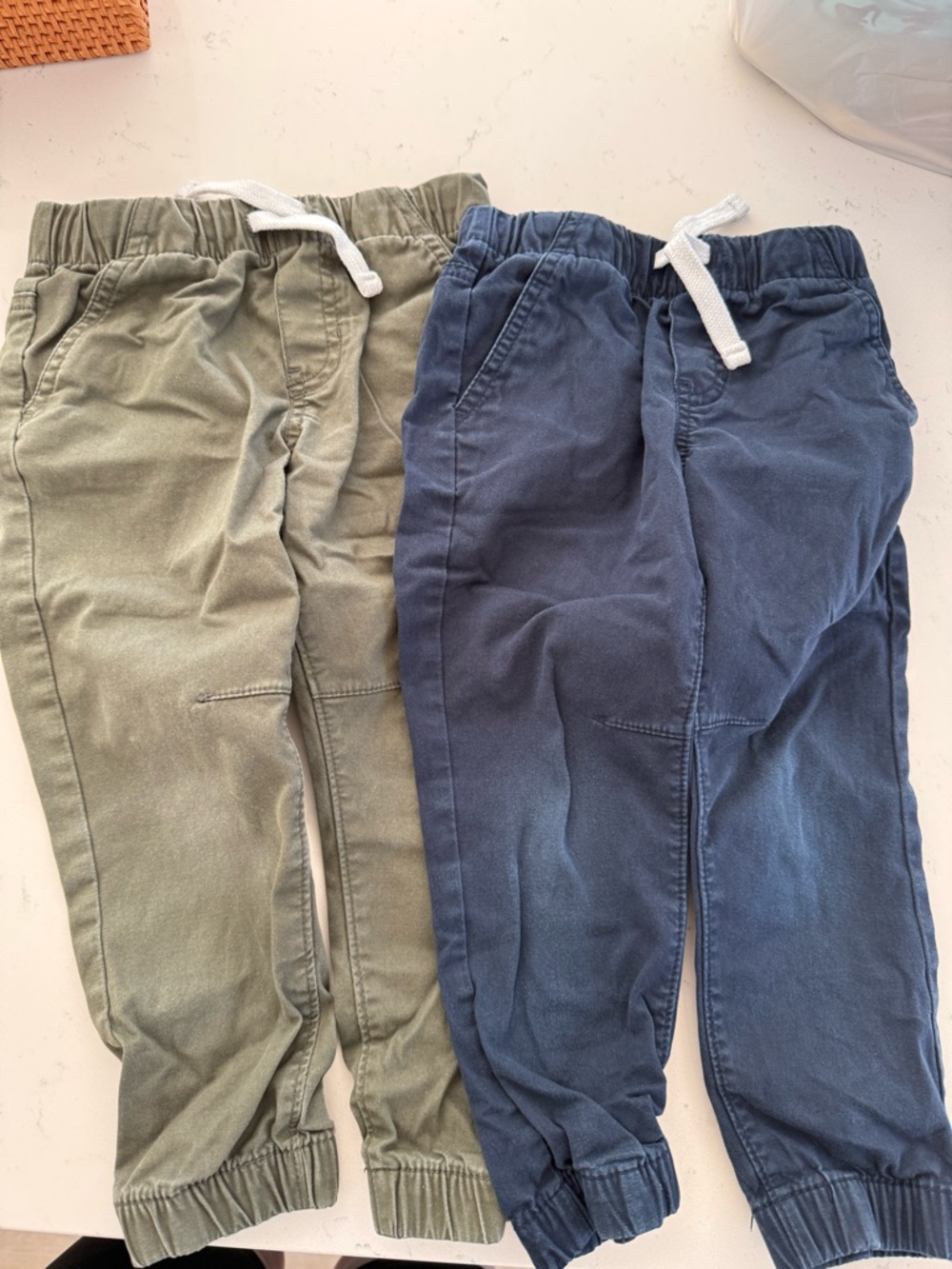 Cat & Jack Olive Green and Navy Blue Kids Jogger Pants